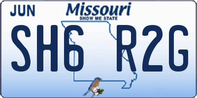 MO license plate SH6R2G