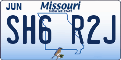 MO license plate SH6R2J