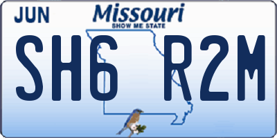 MO license plate SH6R2M