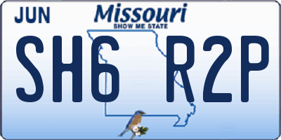 MO license plate SH6R2P