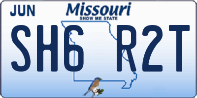 MO license plate SH6R2T