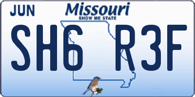 MO license plate SH6R3F