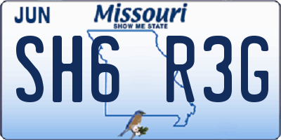MO license plate SH6R3G