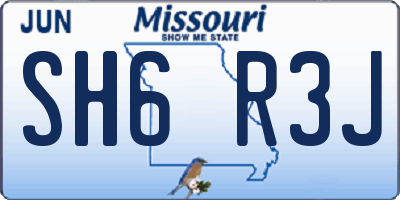 MO license plate SH6R3J
