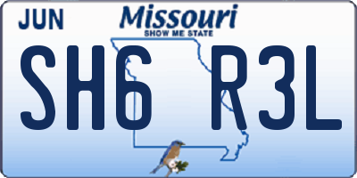 MO license plate SH6R3L