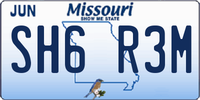 MO license plate SH6R3M