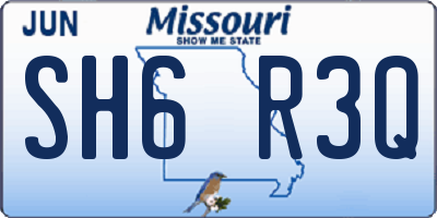 MO license plate SH6R3Q