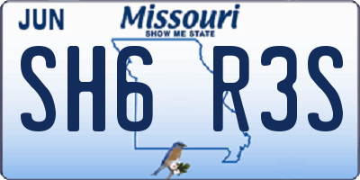 MO license plate SH6R3S