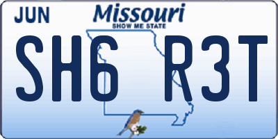 MO license plate SH6R3T