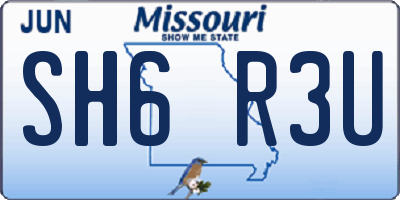 MO license plate SH6R3U