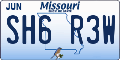 MO license plate SH6R3W