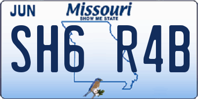 MO license plate SH6R4B