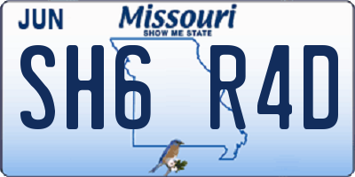 MO license plate SH6R4D