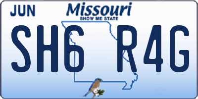 MO license plate SH6R4G