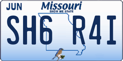 MO license plate SH6R4I