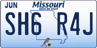 MO license plate SH6R4J