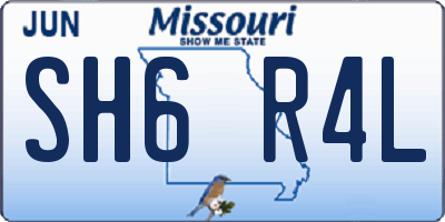 MO license plate SH6R4L