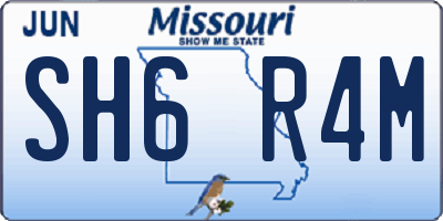 MO license plate SH6R4M