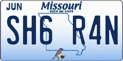 MO license plate SH6R4N