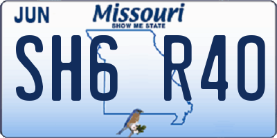 MO license plate SH6R4O