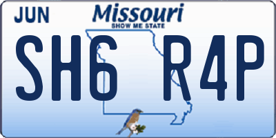 MO license plate SH6R4P