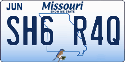 MO license plate SH6R4Q