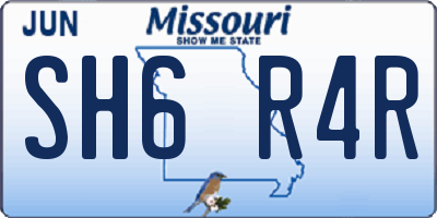 MO license plate SH6R4R