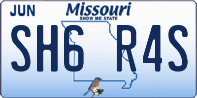 MO license plate SH6R4S