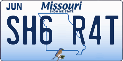 MO license plate SH6R4T