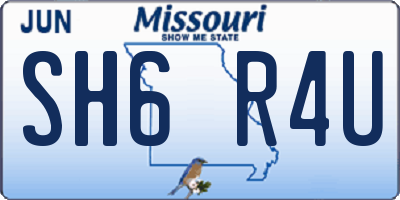 MO license plate SH6R4U