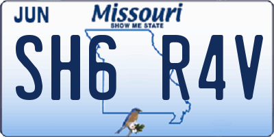 MO license plate SH6R4V