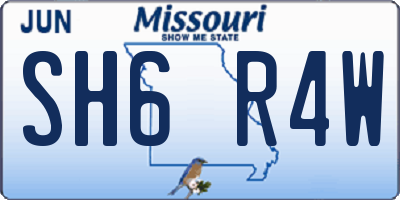 MO license plate SH6R4W