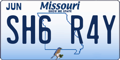 MO license plate SH6R4Y