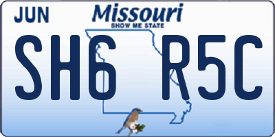 MO license plate SH6R5C