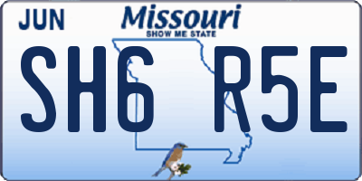 MO license plate SH6R5E