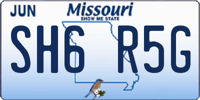 MO license plate SH6R5G
