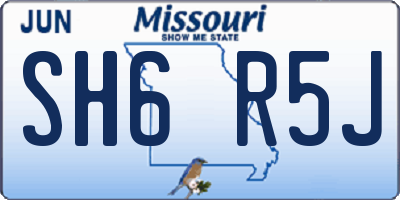 MO license plate SH6R5J