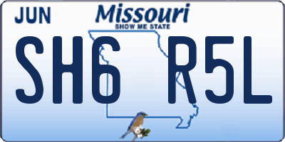 MO license plate SH6R5L