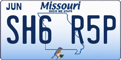 MO license plate SH6R5P