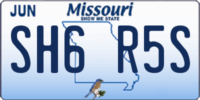 MO license plate SH6R5S