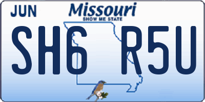 MO license plate SH6R5U