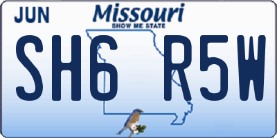 MO license plate SH6R5W