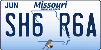 MO license plate SH6R6A