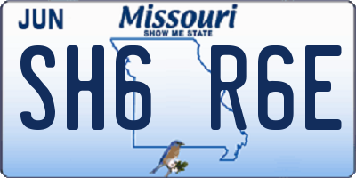 MO license plate SH6R6E