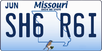 MO license plate SH6R6I