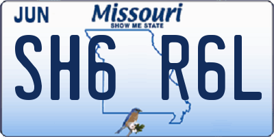 MO license plate SH6R6L