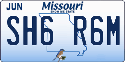 MO license plate SH6R6M