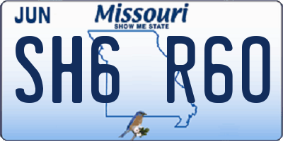 MO license plate SH6R6O
