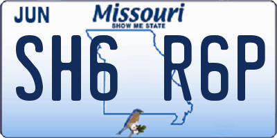 MO license plate SH6R6P