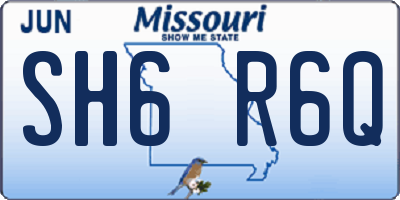 MO license plate SH6R6Q